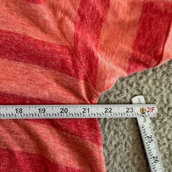 Free People Trapeze Top Pink Striped Oversized ¾ Sleeve Tunic High Low Hem - Picture 3 of 16